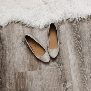 Silver Glitter Ballet Flats